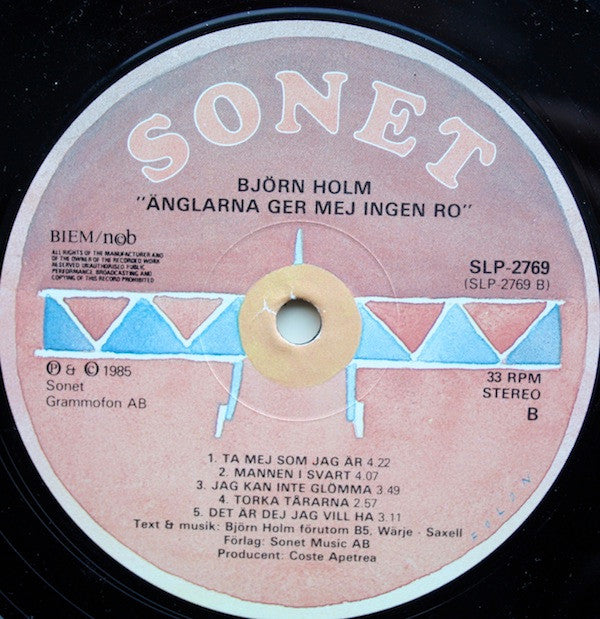 Björn Holm ~ Änglarna Ger Mej Ingen Ro (Vinyl) - Djungel & Jazz