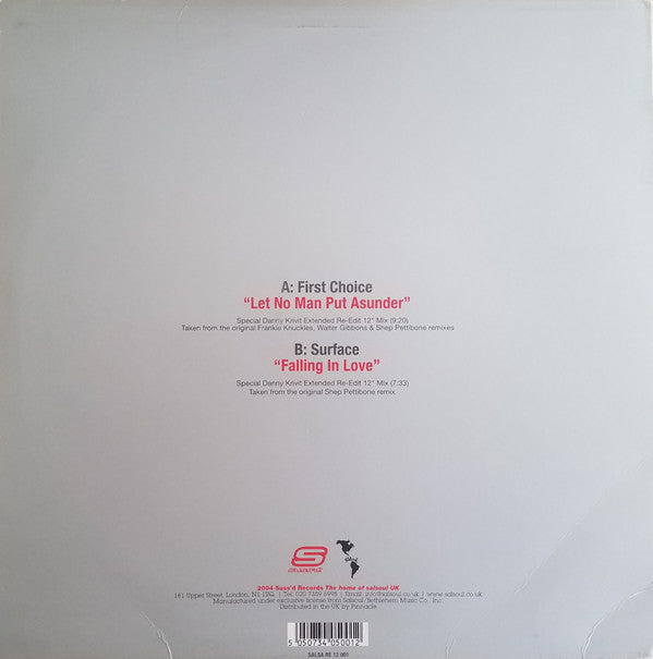 First Choice / Surface : Let No Man Put Asunder / Falling In Love (12" Re-Edit) (12")