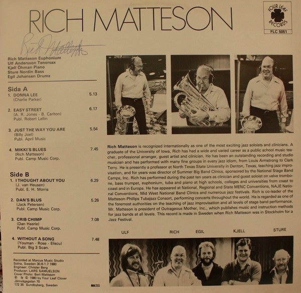 Rich Matteson ~ "Easy Street" (Vinyl) - Djungel & Jazz