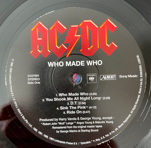 AC/DC ~ Who Made Who (Vinyl) - Djungel & Jazz