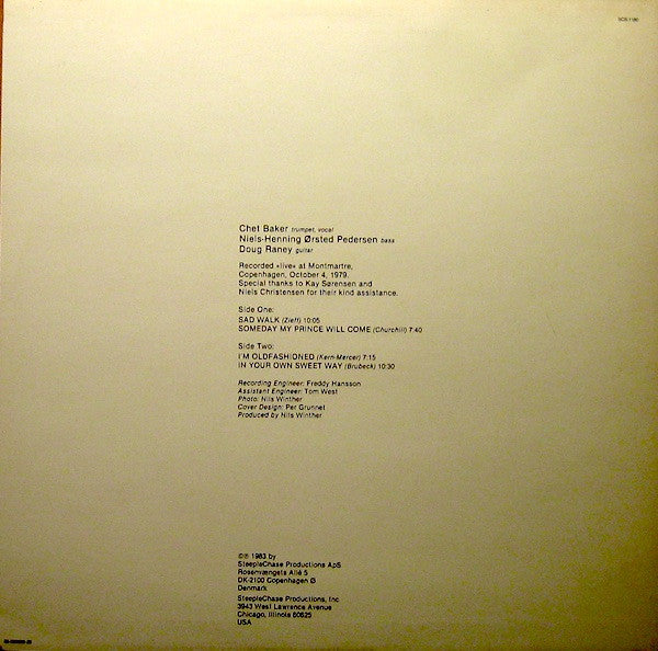 Chet Baker Trio : Someday My Prince Will Come (LP, Album)