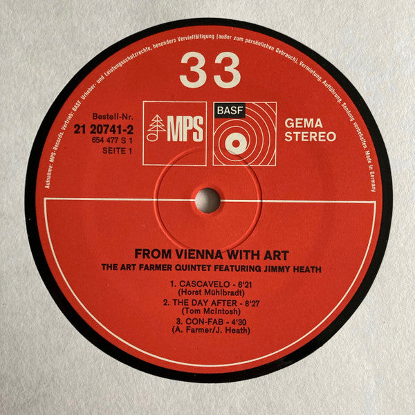 Art Farmer Quintet Featuring Jimmy Heath ~ From Vienna With Art (Vinyl) - Djungel & Jazz