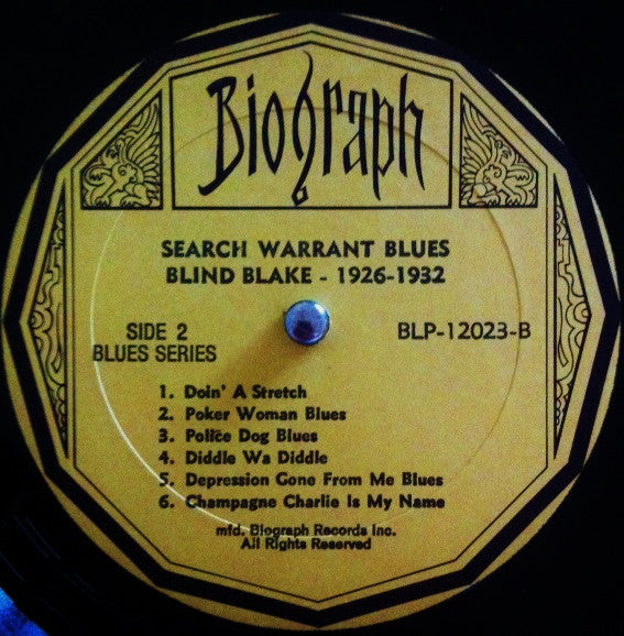 Blind Blake ~ 1926-32 Search Warrant Blues Volume Two (Vinyl) - Djungel & Jazz