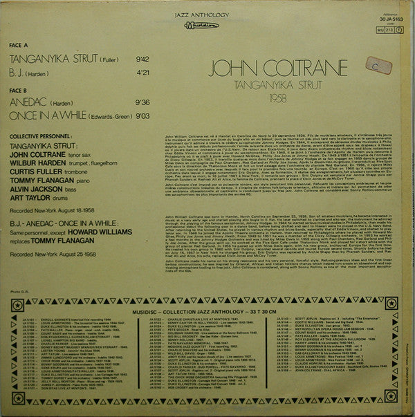 John Coltrane ~ Tanganyika Strut - 1958 (Vinyl) - Djungel & Jazz