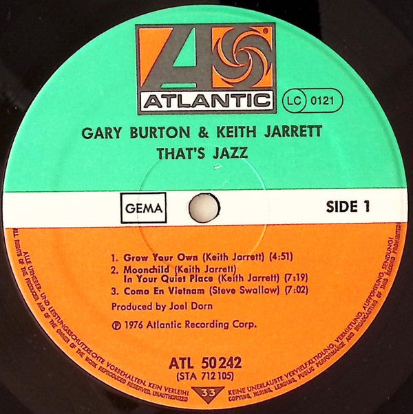 Gary Burton & Keith Jarrett ~ Gary Burton & Keith Jarrett (Vinyl) - Djungel & Jazz