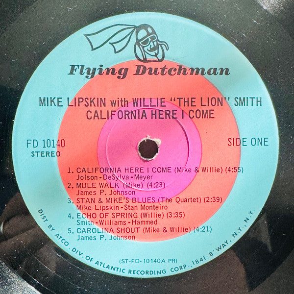 Mike Lipskin With Willie "The Lion" Smith ~ California Here I Come (Vinyl) - Djungel & Jazz