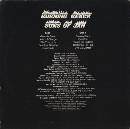 Sons Of Jah : Burning Black (LP, Album)