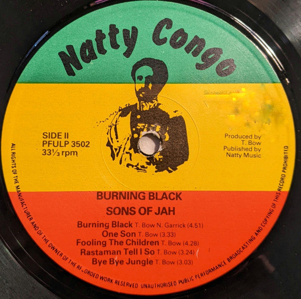 Sons Of Jah : Burning Black (LP, Album)