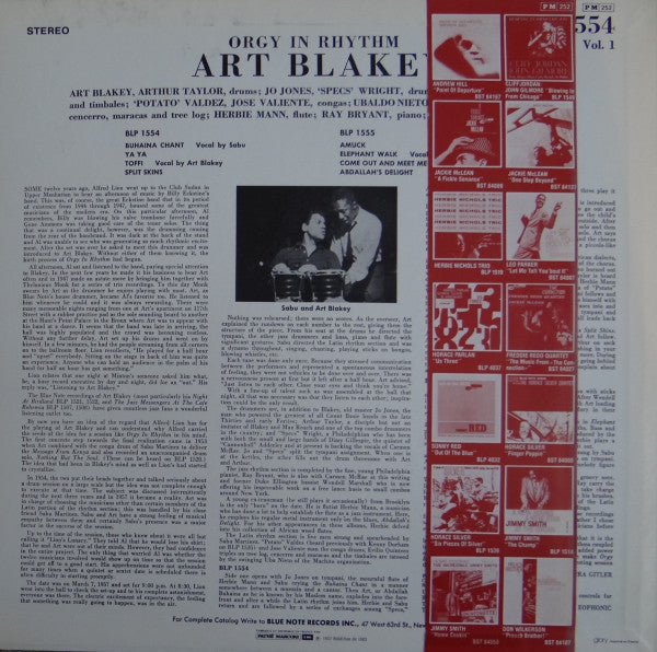 Art Blakey : Orgy In Rhythm (Volume One) (LP, Album, RE)