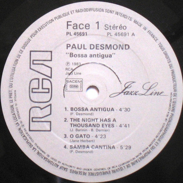 Paul Desmond ~ Bossa Antigua (Vinyl) - Djungel & Jazz