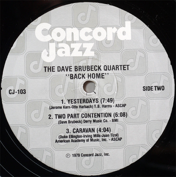 The Dave Brubeck Quartet ~ Back Home (Vinyl) - Djungel & Jazz