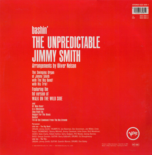 Jimmy Smith ~ Bashin' - The Unpredictable Jimmy Smith (Vinyl) - Djungel & Jazz
