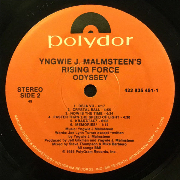 Yngwie J. Malmsteen's Rising Force ~ Odyssey (Vinyl) - Djungel & Jazz