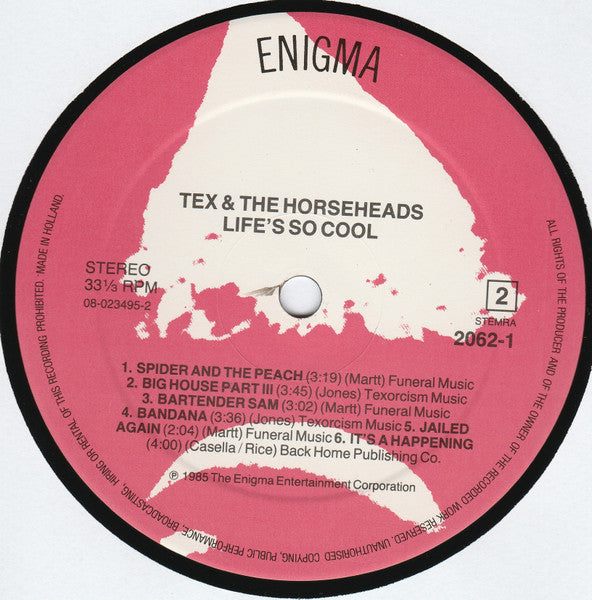 Tex And The Horseheads ~ Life's So Cool (Vinyl) - Djungel & Jazz