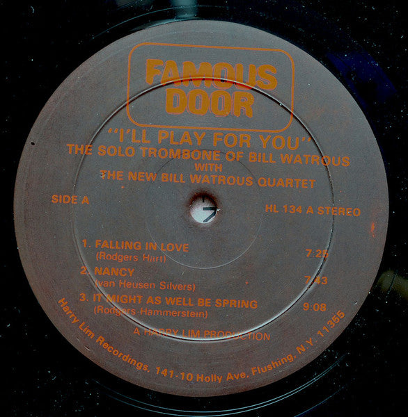 Bill Watrous ~ I'll Play For You (Vinyl) - Djungel & Jazz