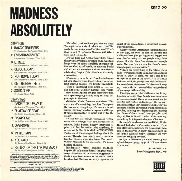 Madness : Absolutely (LP, Album)