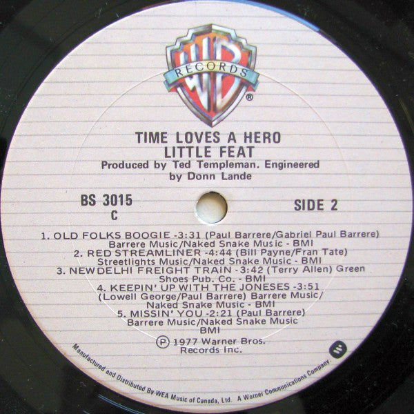 Little Feat ~ Time Loves A Hero (Vinyl) - Djungel & Jazz