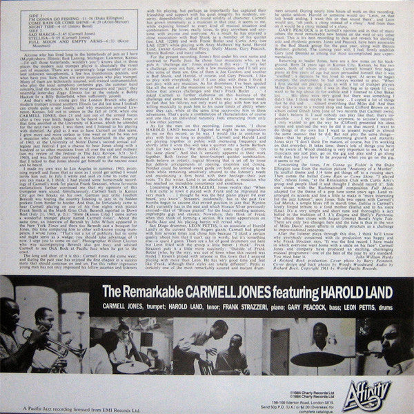 Carmell Jones Featuring Harold Land ~ The Remarkable Carmell Jones (Vinyl) - Djungel & Jazz