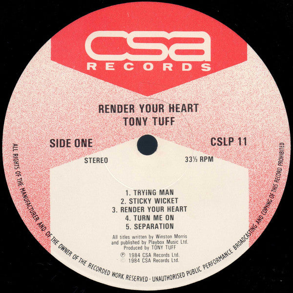 Tony Tuff : Render Your Heart (LP, Album)