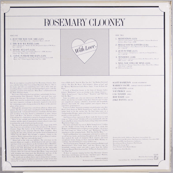 Rosemary Clooney ~ With Love (Vinyl) - Djungel & Jazz