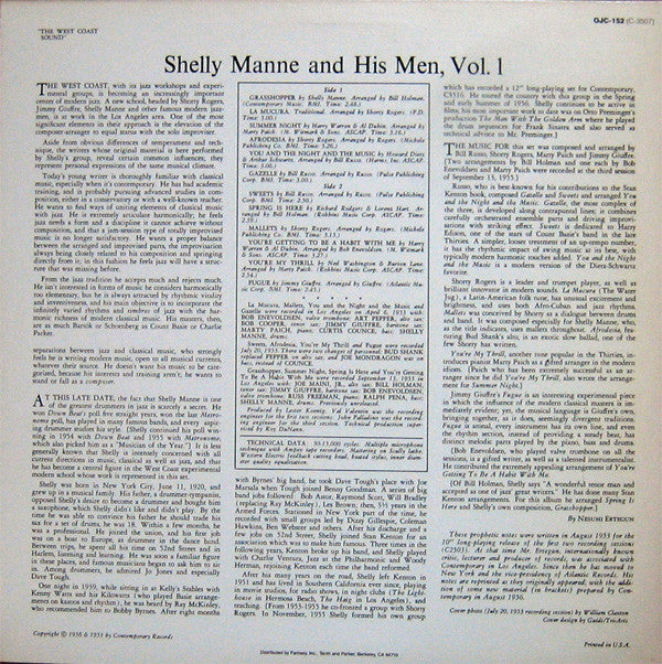 Shelly Manne & His Men ~ Shelly Manne And His Men, Volume 1 - The West Coast Sound (Vinyl) - Djungel & Jazz