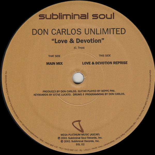 Don Carlos Unlimited : Love & Devotion (12")