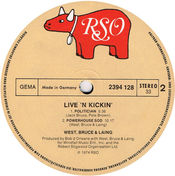 West, Bruce & Laing : Live 'N' Kickin' (LP, Album)
