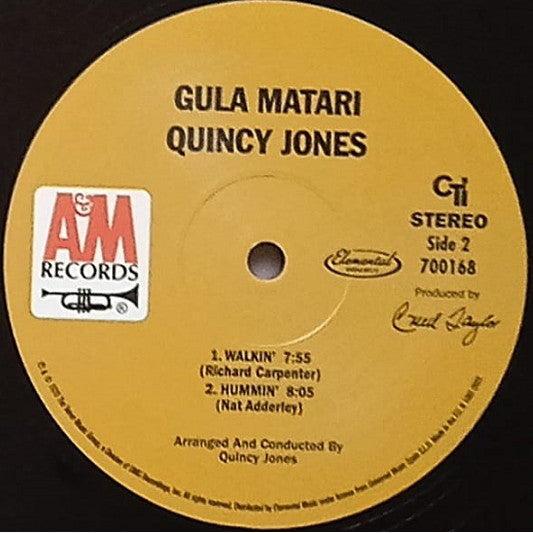 Quincy Jones ~ Gula Matari (Vinyl) - Djungel & Jazz