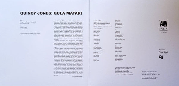 Quincy Jones ~ Gula Matari (Vinyl) - Djungel & Jazz