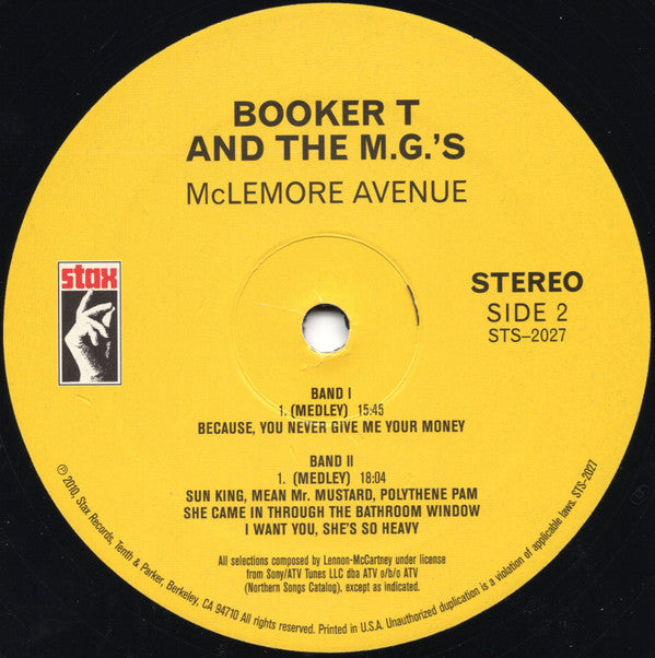 Booker T. & The M.G.'s ~ McLemore Avenue (Vinyl) - Djungel & Jazz