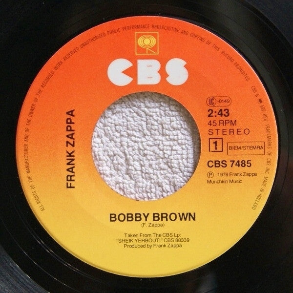 Frank Zappa ~ Bobby Brown (Vinyl) - Djungel & Jazz