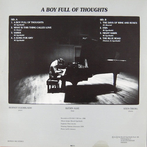 Berndt Egerbladh ~ A Boy Full Of Thoughts (Vinyl) - Djungel & Jazz