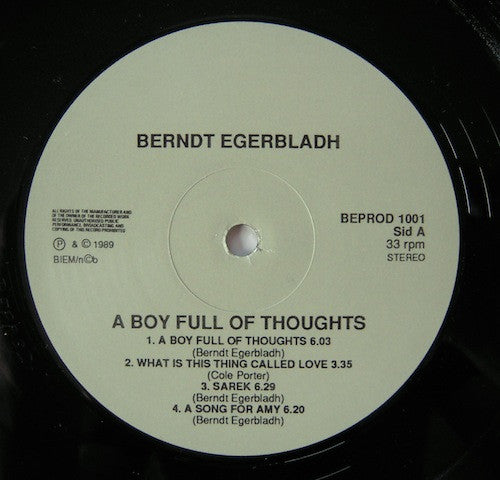 Berndt Egerbladh ~ A Boy Full Of Thoughts (Vinyl) - Djungel & Jazz