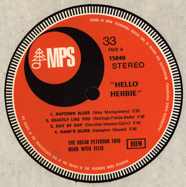 The Oscar Peterson Trio With Herb Ellis ~ "Hello Herbie" (Vinyl) - Djungel & Jazz
