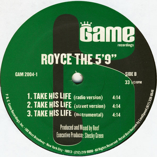 Royce The 5'9" ~ I'm The King / Take His Life (Vinyl) - Djungel & Jazz