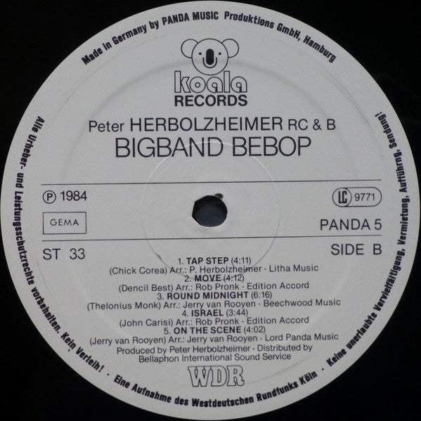 Peter Herbolzheimer Rhythm Combination & Brass ~ Bigband Bebop (Vinyl) - Djungel & Jazz