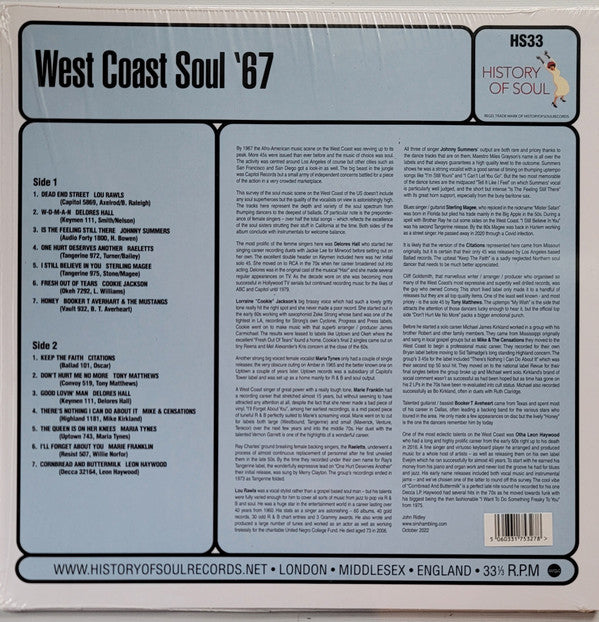 Various : West Coast Soul '67 (LP, Comp, Mono)