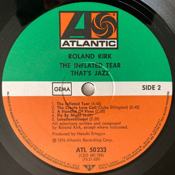 Roland Kirk : The Inflated Tear (LP, Album, RE)