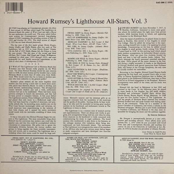 Howard Rumsey's Lighthouse All-Stars ~ Volume Three (Vinyl) - Djungel & Jazz