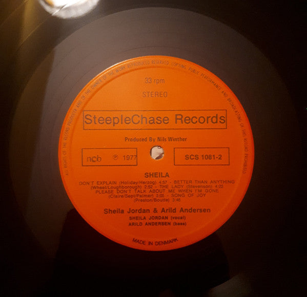 Sheila Jordan & Arild Andersen ~ Sheila (Vinyl) - Djungel & Jazz