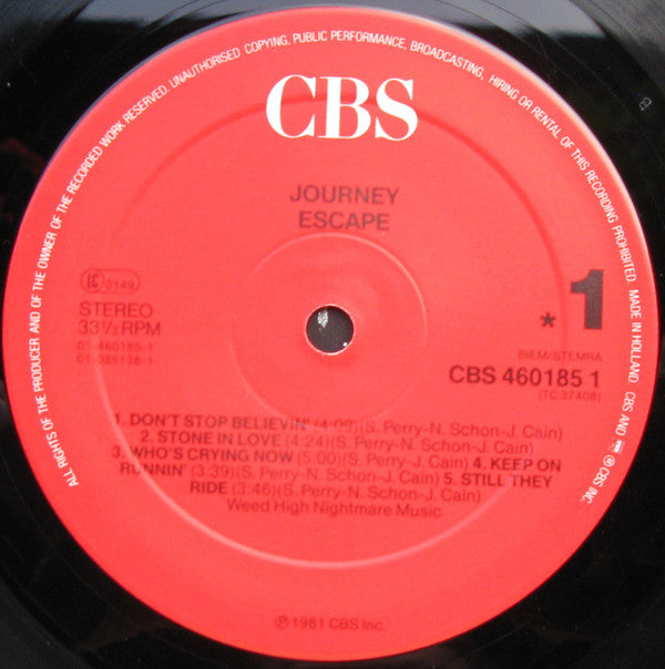 Journey : Escape (LP, Album, RE)