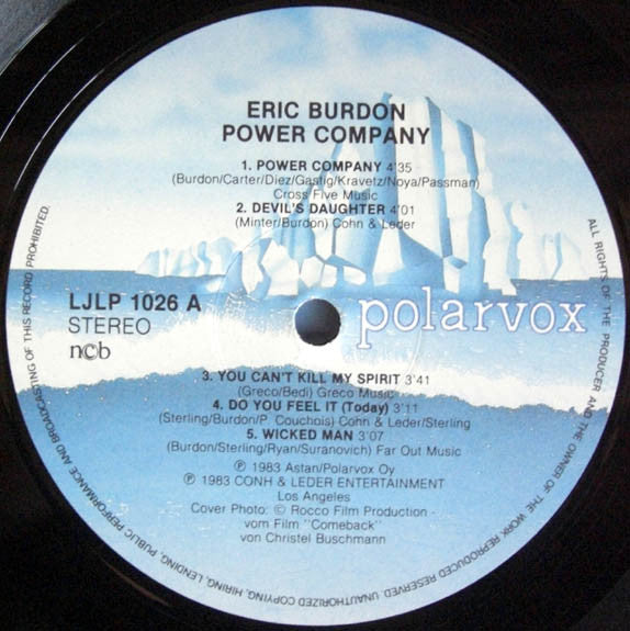 Eric Burdon ~ Power Company (Vinyl) - Djungel & Jazz
