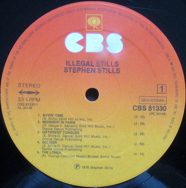 Stephen Stills ~ Illegal Stills (Vinyl) - Djungel & Jazz