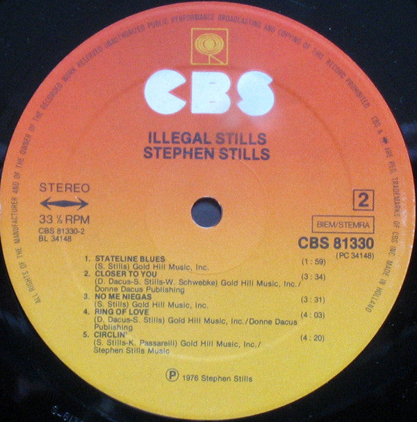 Stephen Stills ~ Illegal Stills (Vinyl) - Djungel & Jazz