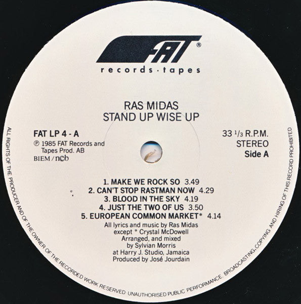 Ras Midas ~ Stand Up Wise Up (Vinyl) - Djungel & Jazz