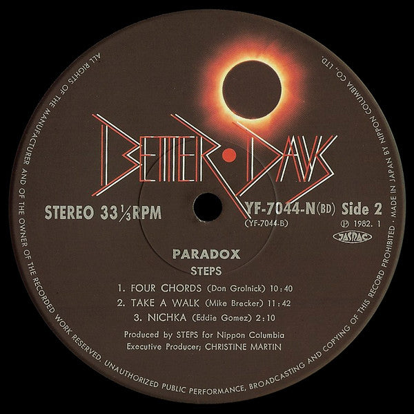 Steps (3) : Paradox - Live At Seventh Avenue South (LP, Album)