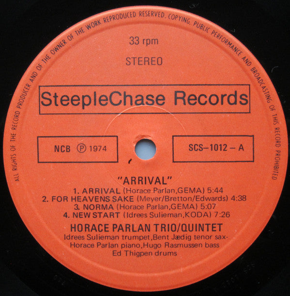 Horace Parlan ~ Arrival (Vinyl) - Djungel & Jazz