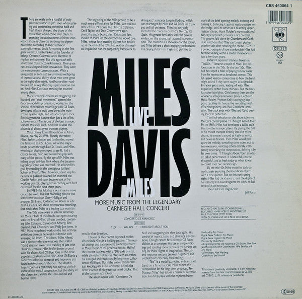 Miles Davis ~ Live Miles: More Music From The Legendary Carnegie Hall Concert (Vinyl) - Djungel & Jazz