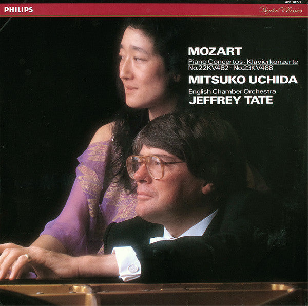 Mozart, Mitsuko Uchida, English Chamber Orchestra, Jeffrey Tate ~ Piano Concertos No.22 KV482 ∙ No.23 KV488 (Vinyl) - Djungel & Jazz