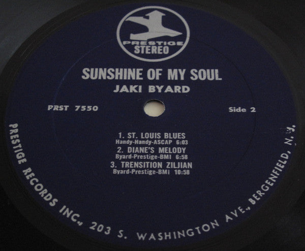 Jaki Byard Trio ~ Sunshine Of My Soul (Vinyl) - Djungel & Jazz